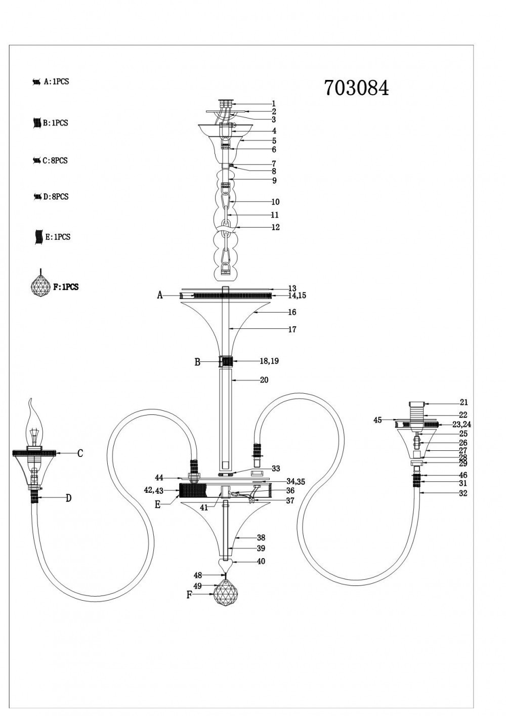 Lightstar (MD800005-8) Люстра подв. SERPENTE 8х60W E14 ХРОМ (в комплекте) Lightstar (MD800005-8) Люстра подв. SERPENTE 8х60W E14 ХРОМ (в комплекте)